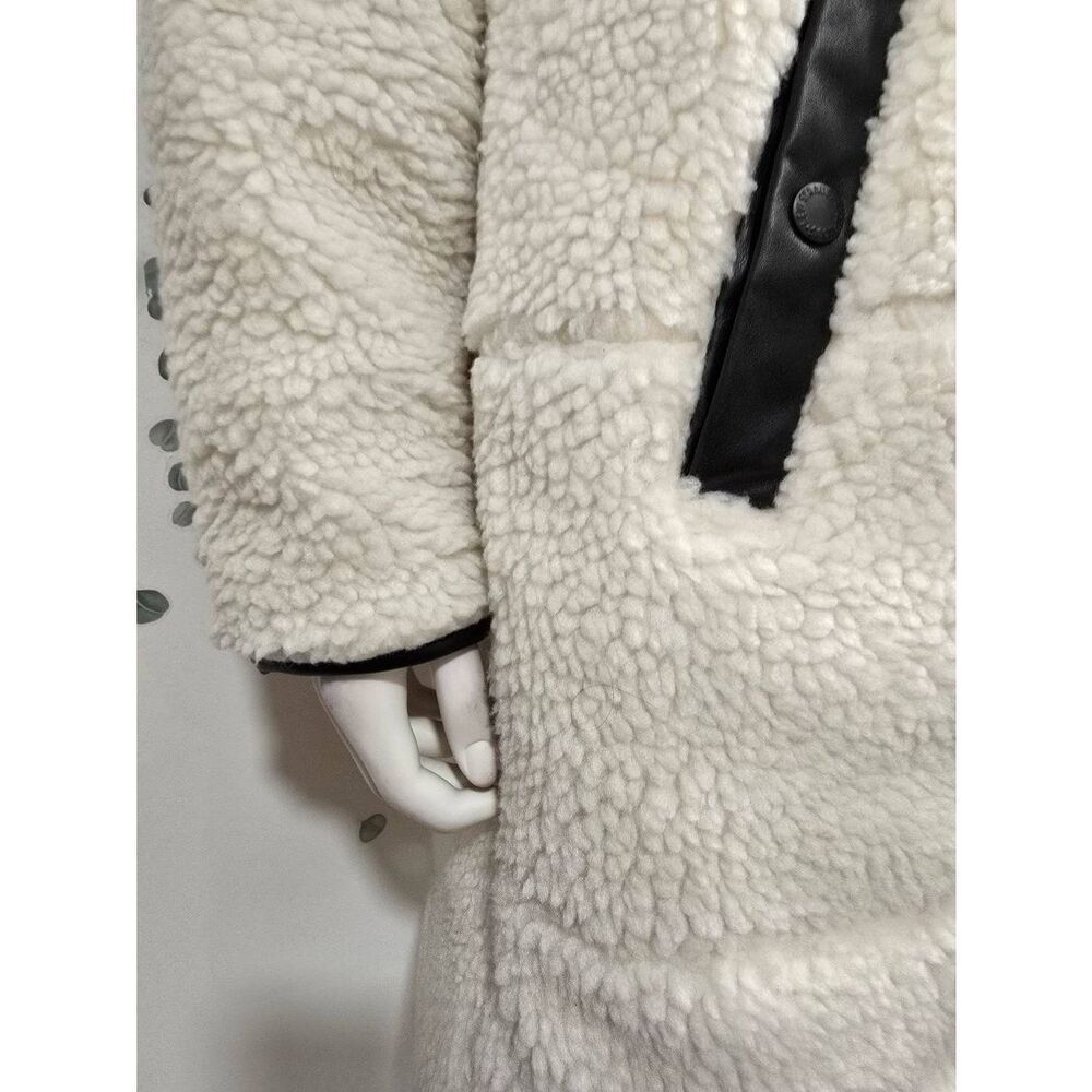 NWOT Levi Strauss Faux Shearling Sherpa Hooded Coat Jacket Women’s M (Read) - Picture 6 of 14